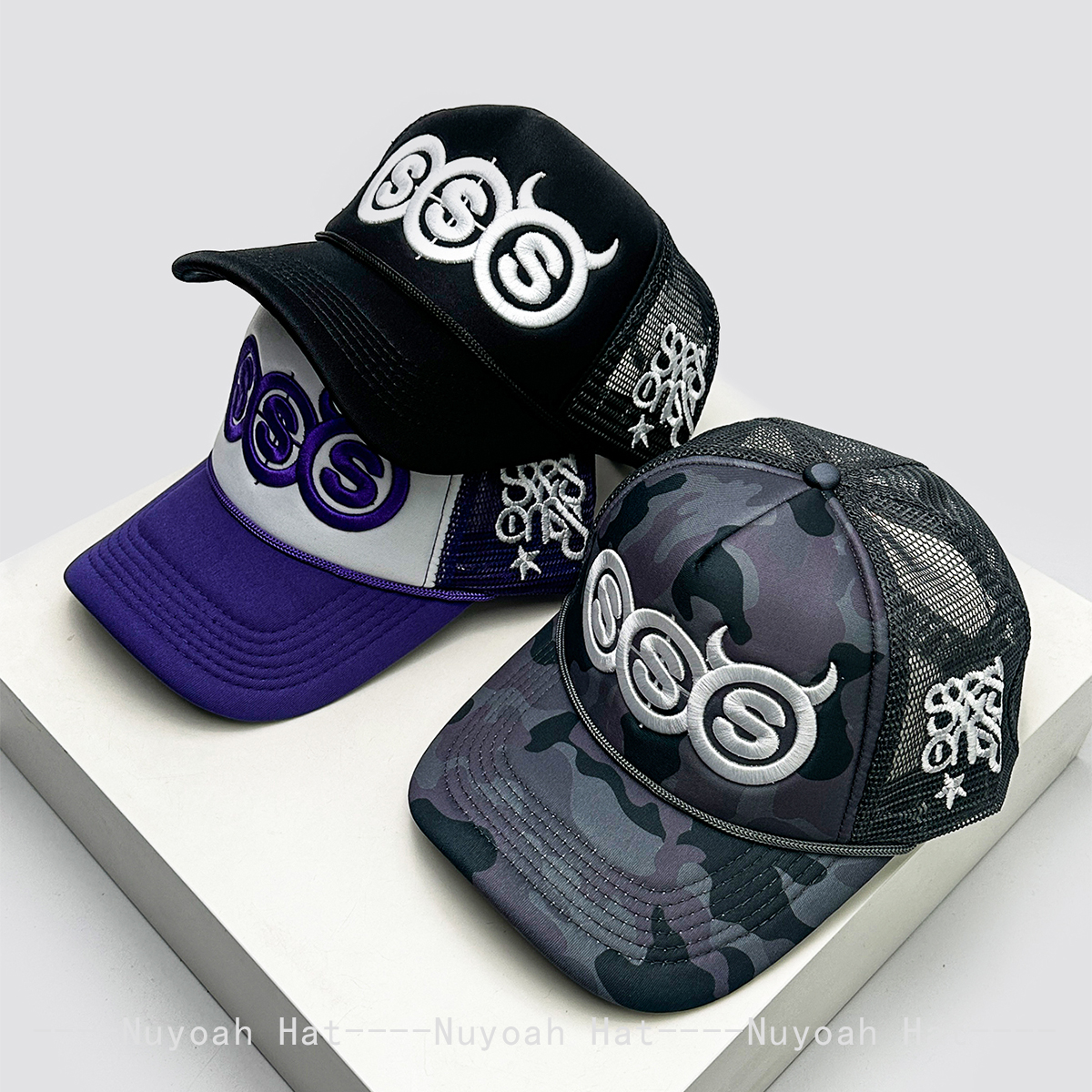 Trucker Cap Mesh - Personal Devil Horns Letters Embroidery Baseball