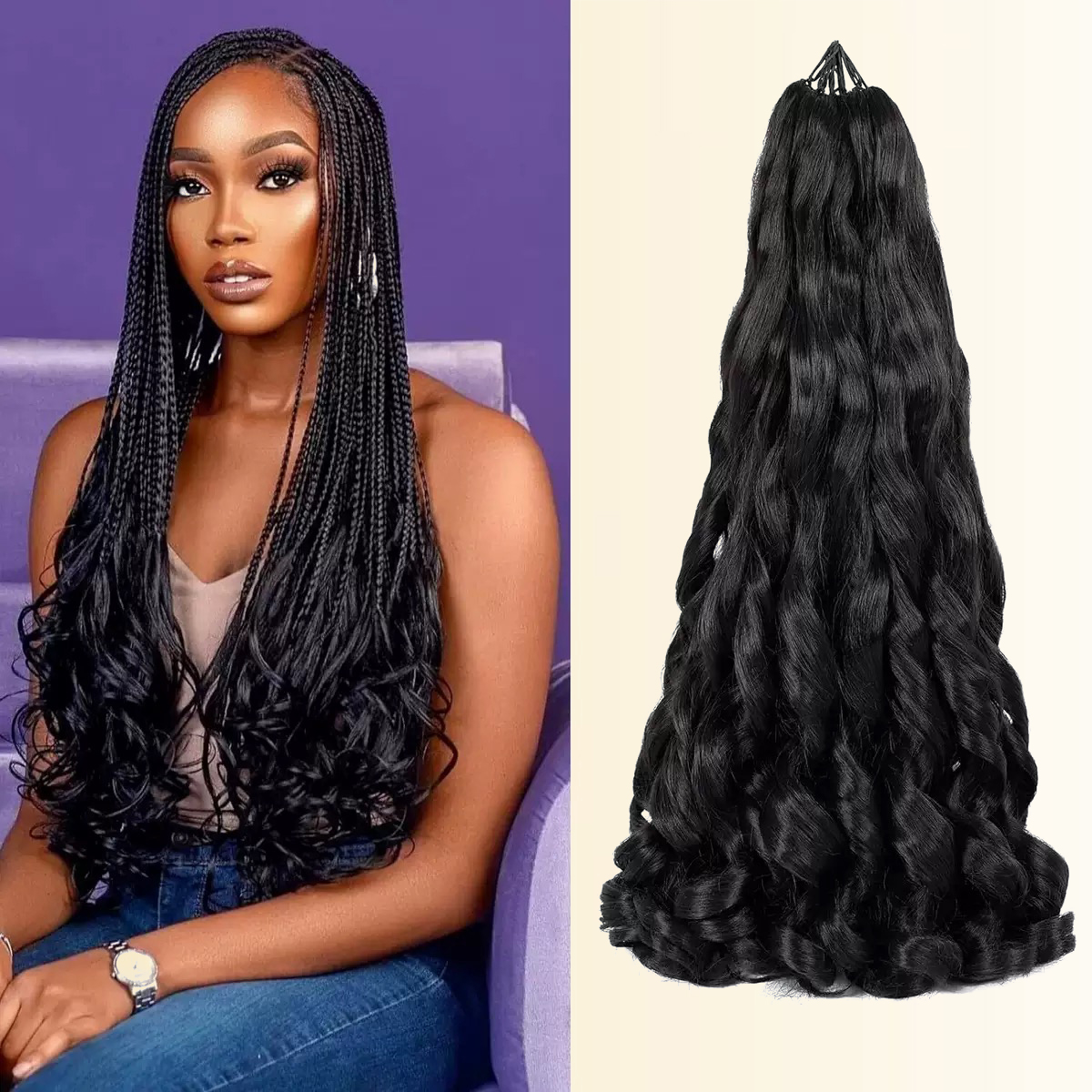 Beret French Wool - French Curl Braiding Hair 12/16 Inch