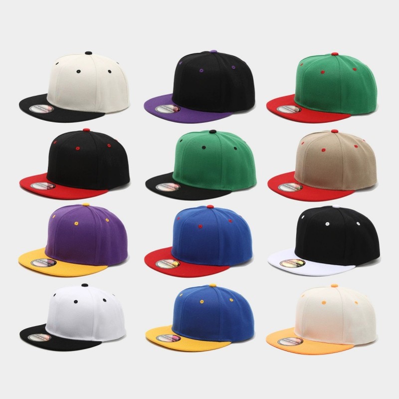 Two-Tone Color-Blocking Hip-Ho - Snapback Hat Flat ulasan dan harga