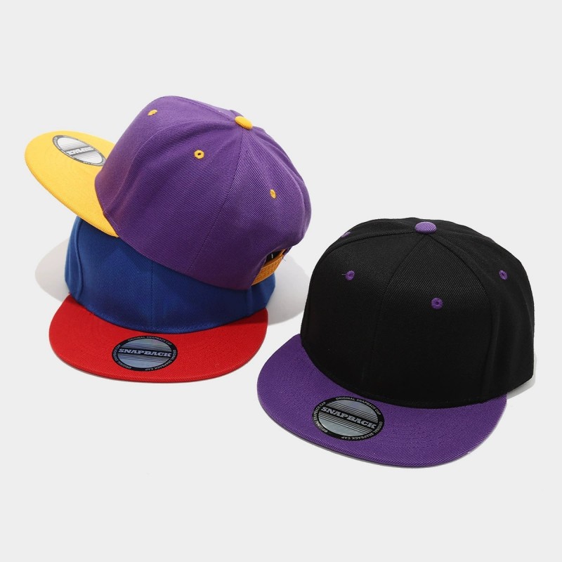 Two-Tone Color-Blocking Hip-Ho - Snapback Hat Flat ulasan dan harga
