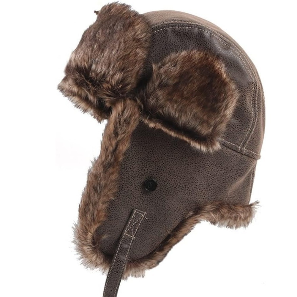 New Leather Winter Trapper Hat - Trapper Hat Ear Flap ulasan dan harga