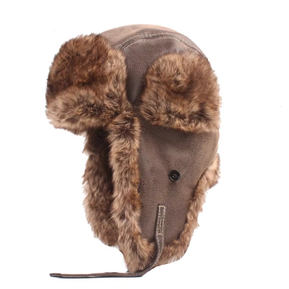 New Leather Winter Trapper Hat - Trapper Hat Ear Flap ulasan dan harga