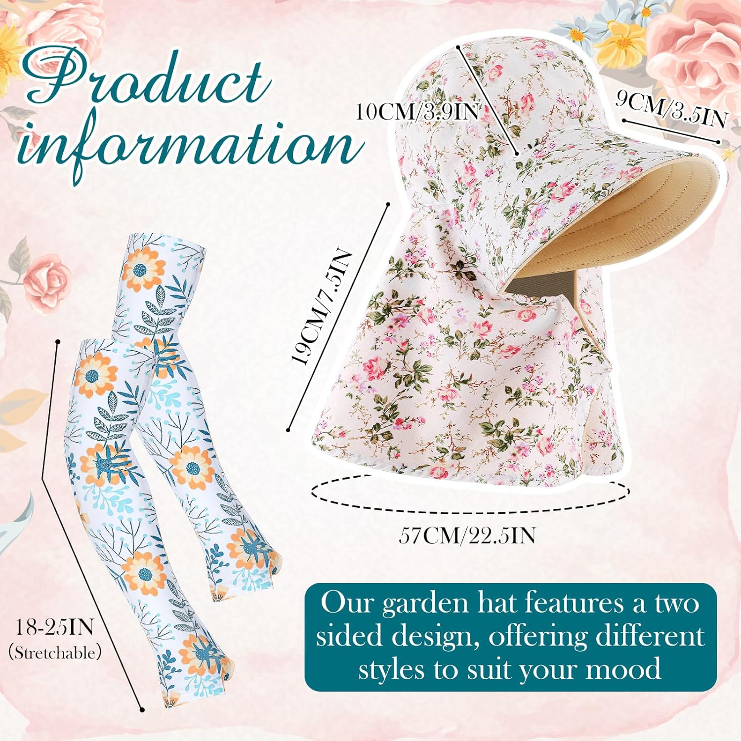 2 Pcs Floral Garden Hat for Wo - Sun Hat Wide Brim ulasan dan harga