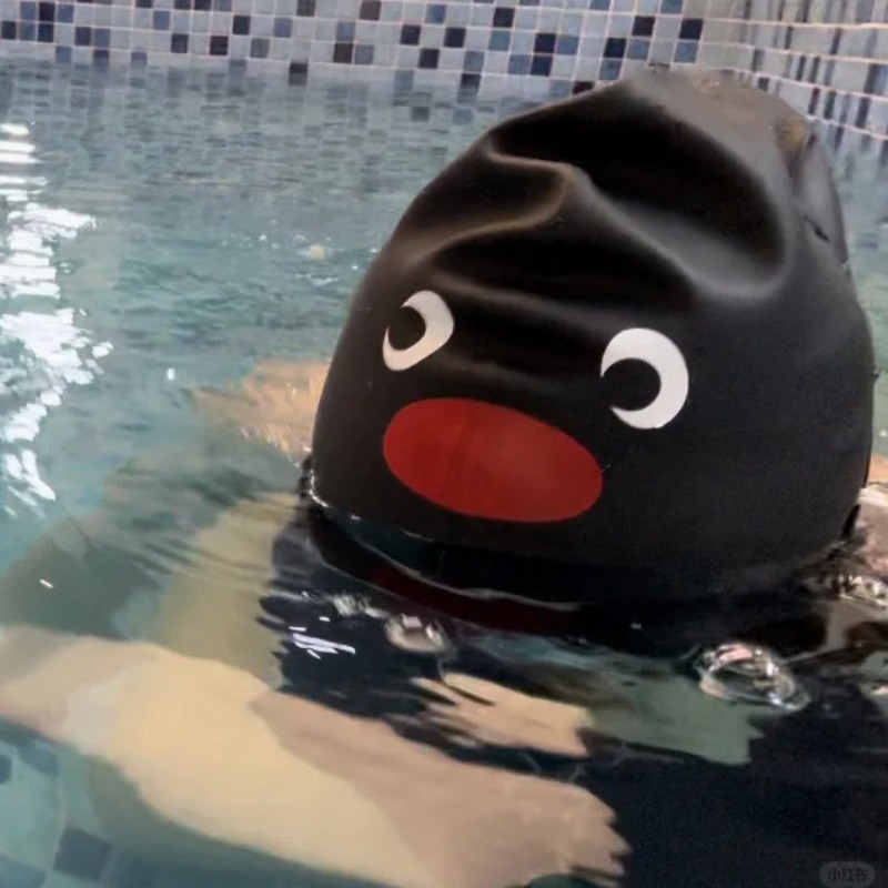 Funny Penguin Swim Cap for Adu - Swim Hat Silicone ulasan dan harga
