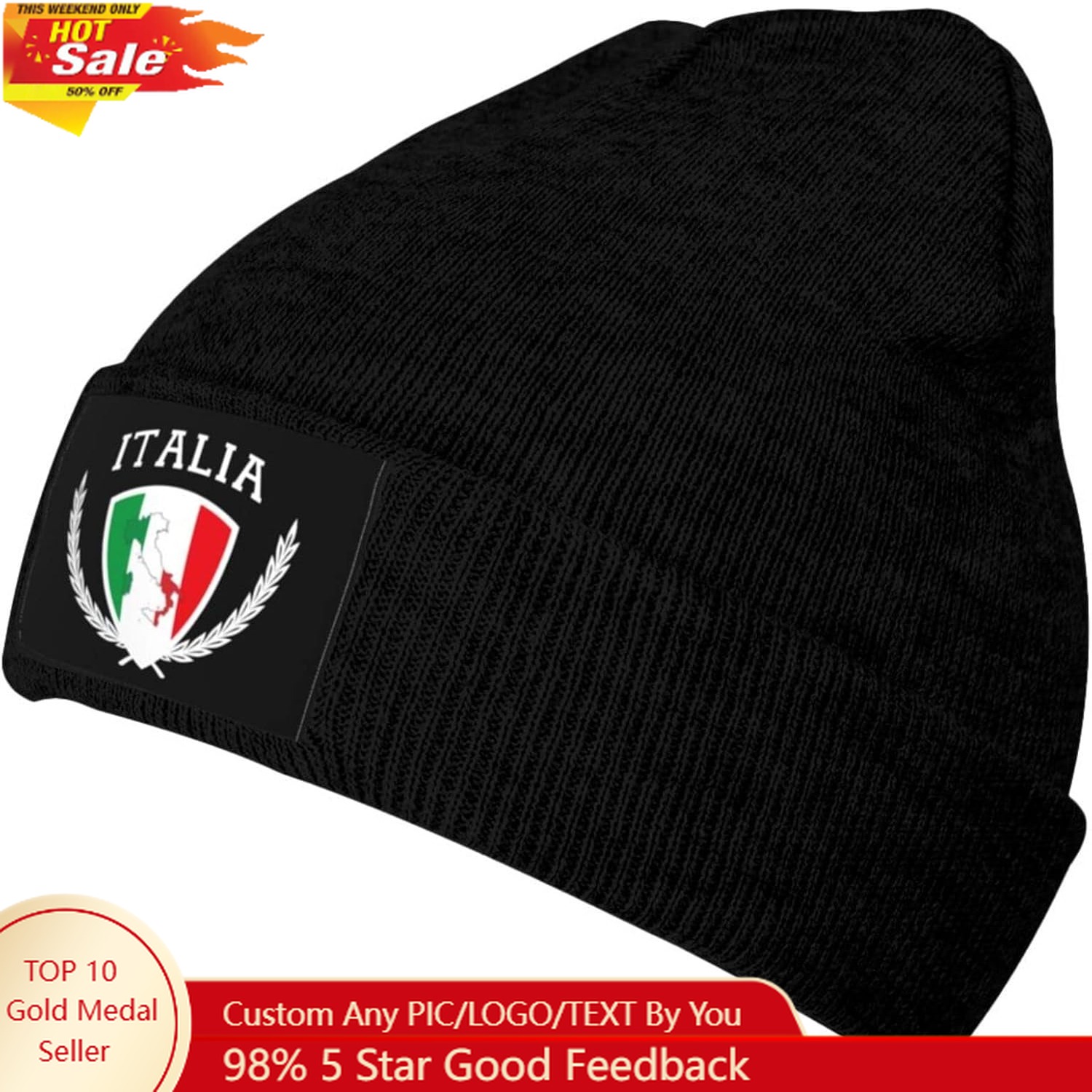 Italia Italy Italian Flag Knit - Beanie Cuffed Knit ulasan dan harga
