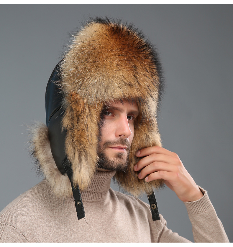 Men's Winter REAL Fox Fur Trap - Trapper Hat Ear Flap ulasan dan harga