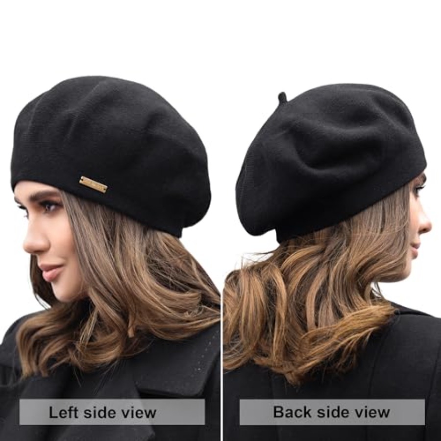 Beret - Warm Lined Wool Angora - Beret French Wool ulasan dan harga