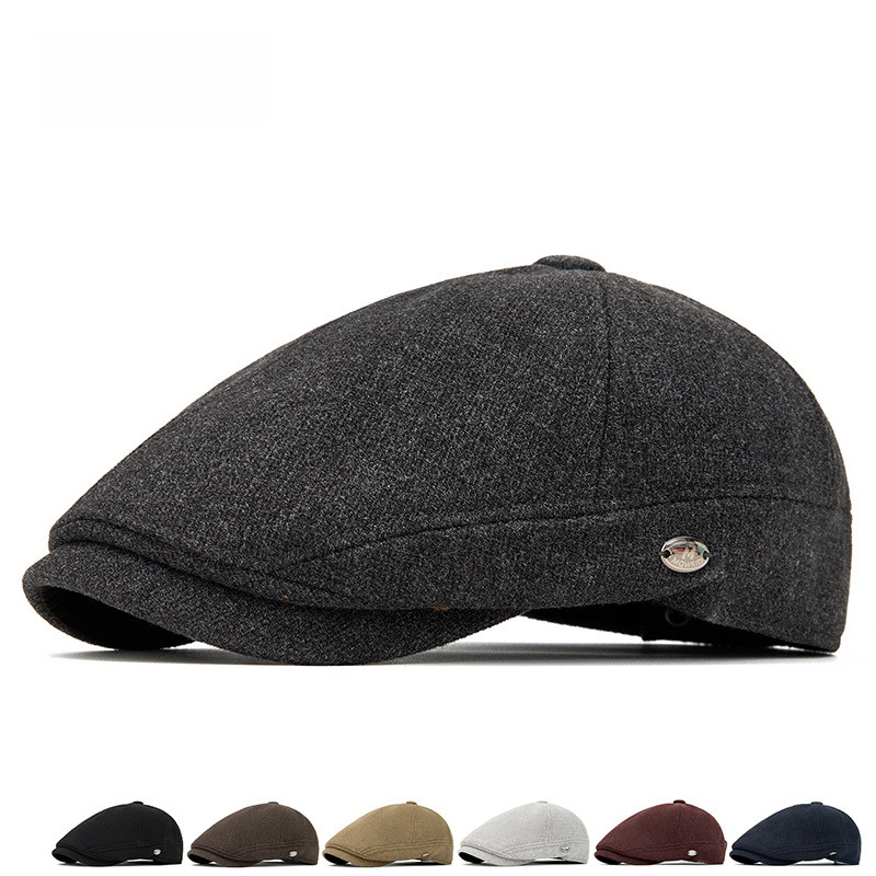 Men's Autumn Winter Wool Blend - Beret French Wool ulasan dan harga