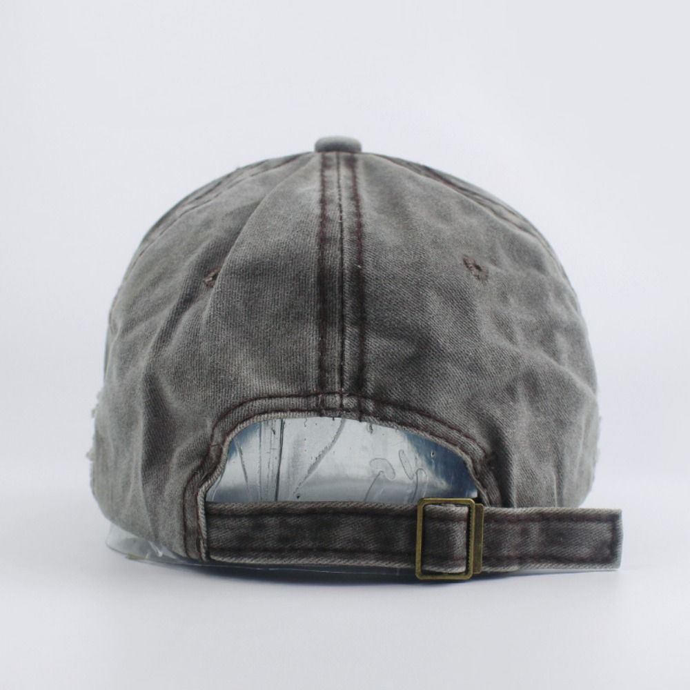 Outdoor Washed Denim Letters B - Dad Hat Cotton ulasan dan harga