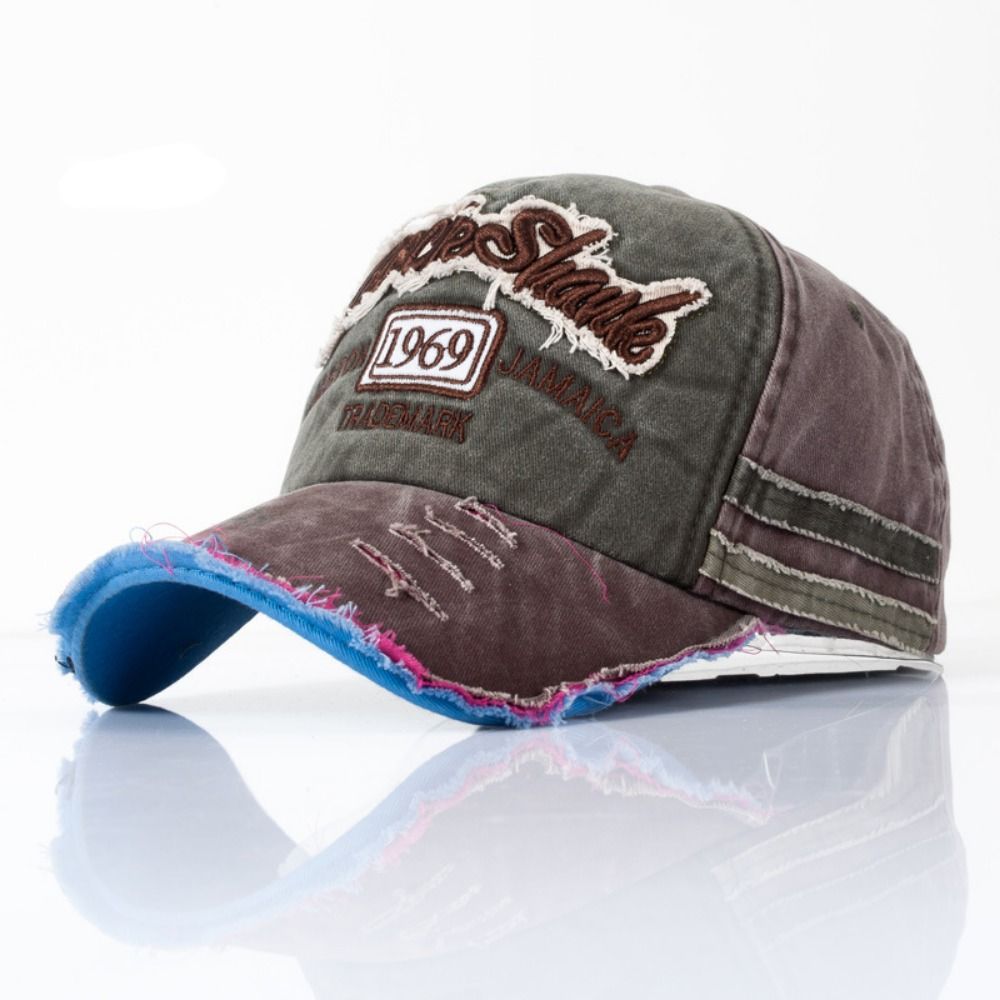 Outdoor Washed Denim Letters B - Dad Hat Cotton ulasan dan harga