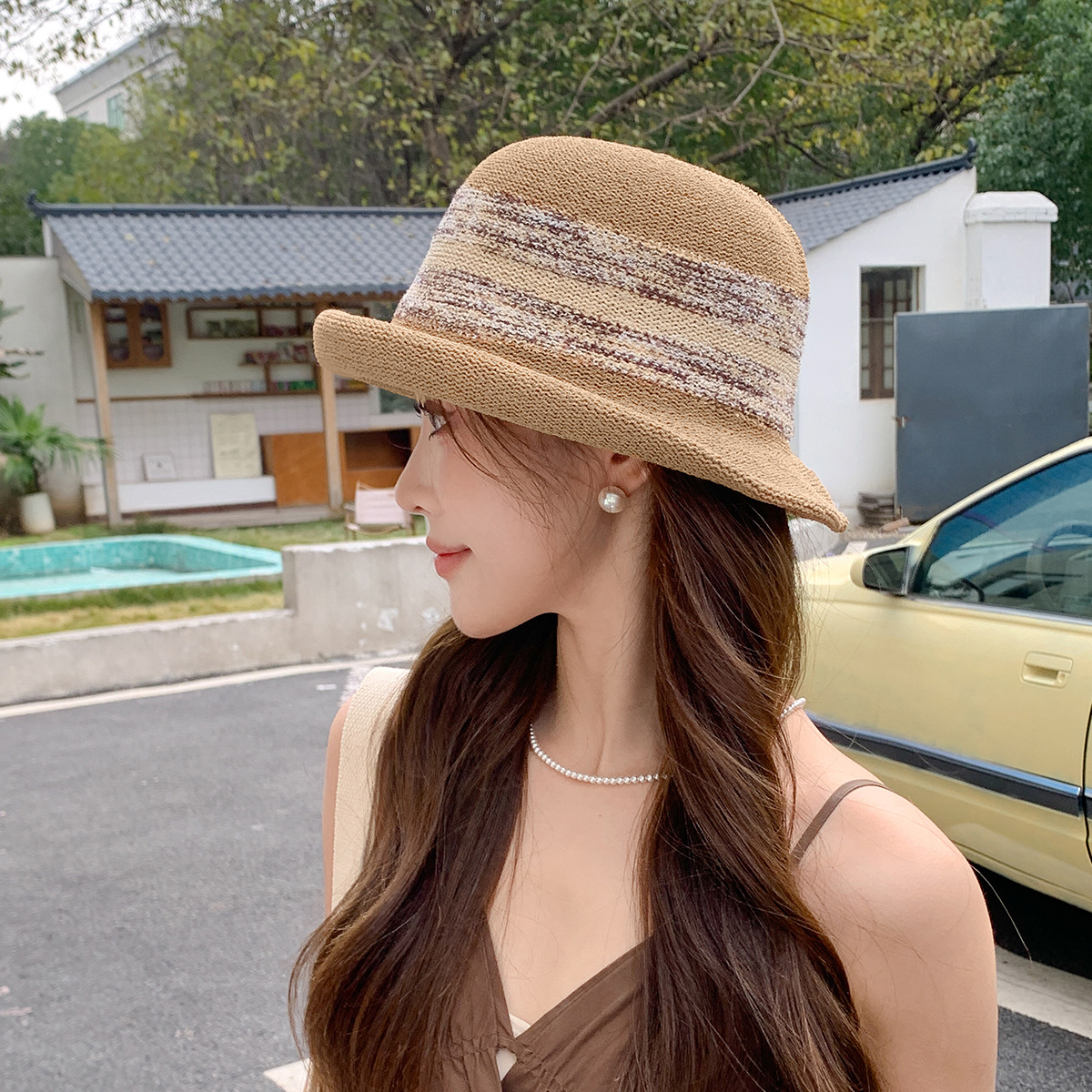 Straw  Fedora Hat  Bowler hat  - Fedora Hat Wool ulasan dan harga
