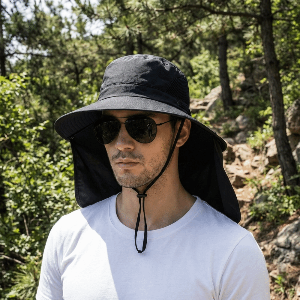 Removable Cloth Men Sun Hat Bi - Visor Sun Hat ulasan dan harga