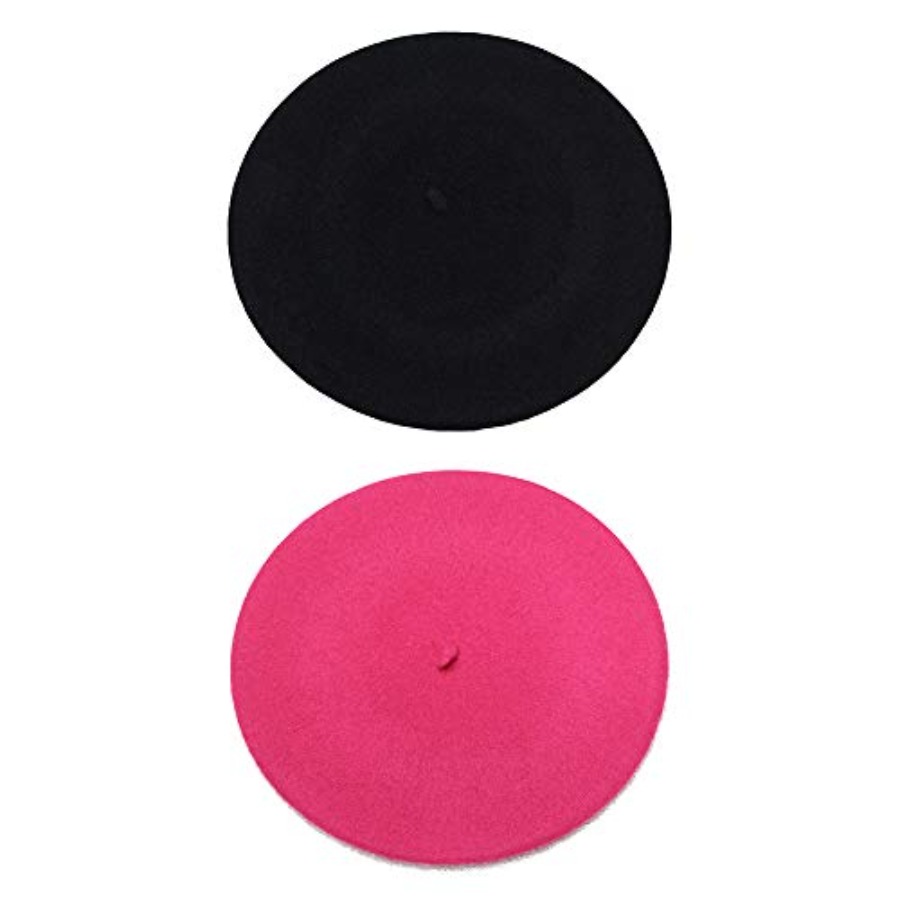 French Beret - Wool Solid Colo - Beret French Wool ulasan dan harga