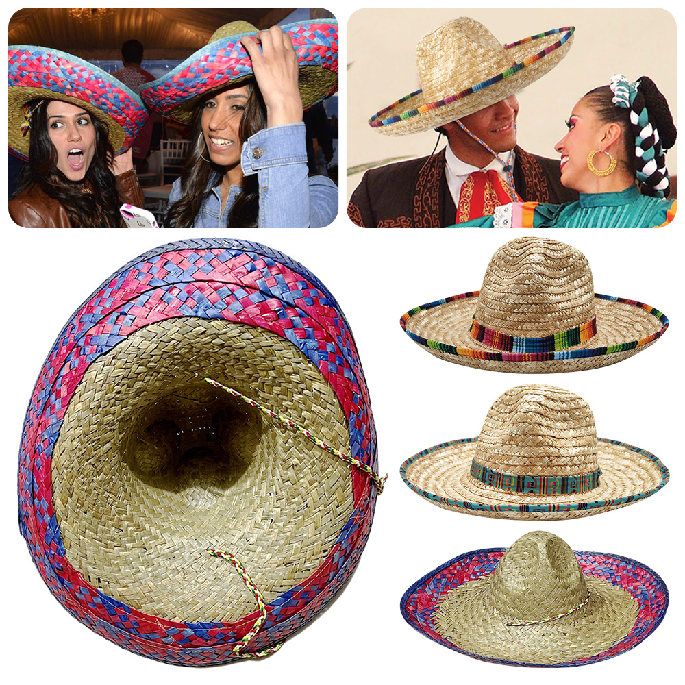 Mexican Sombrero Hat Straw Wea - Sun Hat Wide Brim ulasan dan harga